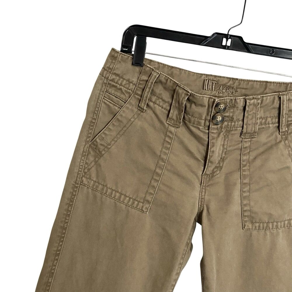 Kut From The Kloth Capri Crop Pants Womens Size 4 Brown Khaki Chino Mid Rise - Picture 5 of 6
